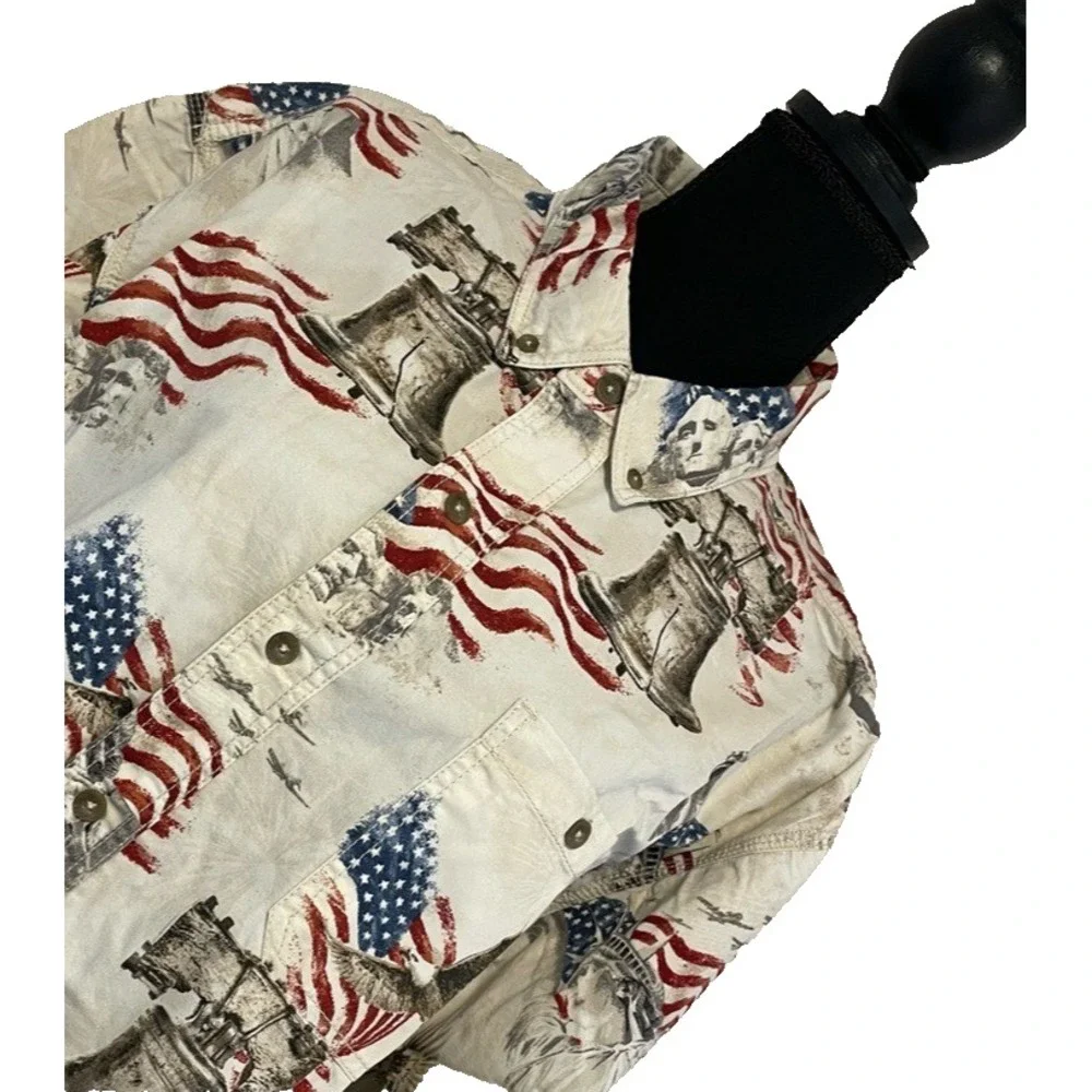 Red Head Brand 2XL Liberty Bell USA Flag Mt Rushmore Eagle Shirt Men Patriotic‎
